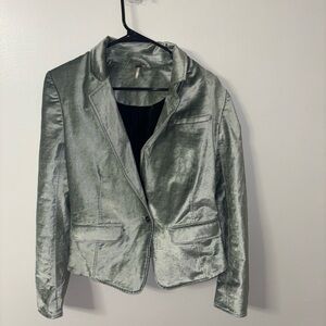 Free People sage green velvet blazer
